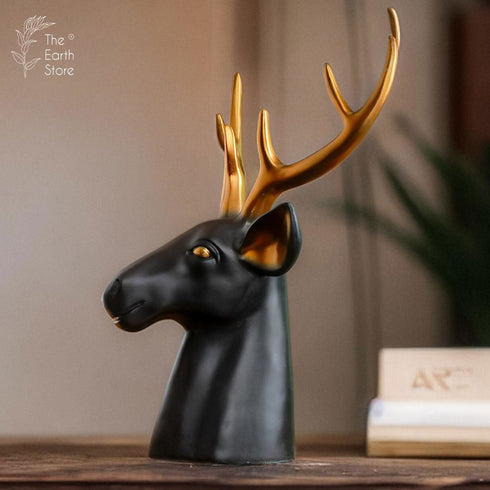 Royal Reindeer Head with Copper Horns - The Earth Store - home decor